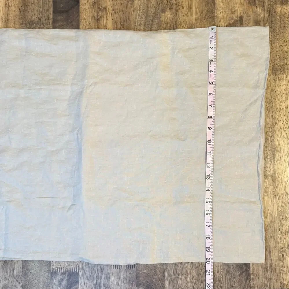 Crate & Barrel Aire Natural European 100% Linen Pillowcases Flax Beige Set of 2